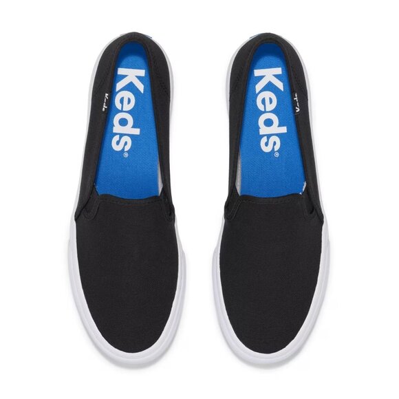 New KEDS Double Decker Slip-on Canvas Sneakers Black 10 - Picture 2 of 8
